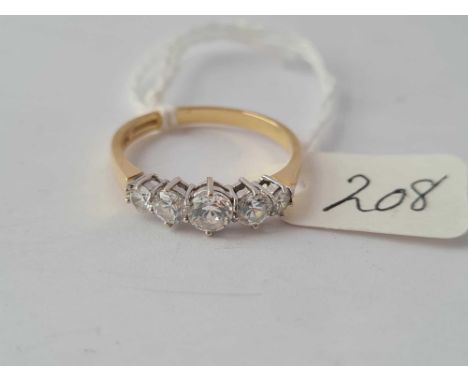 A five stone ring in 14ct gold 2.84g