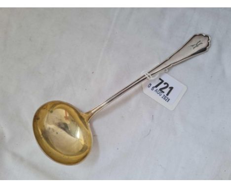 A continental (800 standard) ladle gilt bowl, w.65g