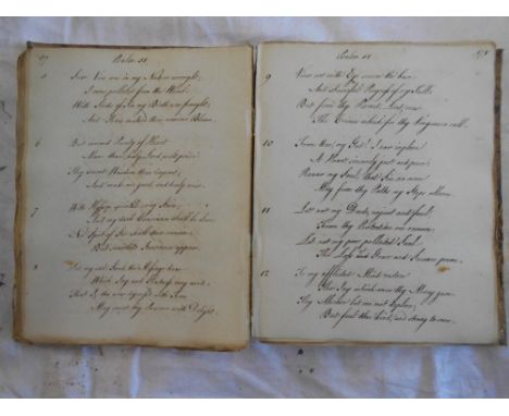 MANUSCRIPT BOOK OF PSALMS   A Metrical Version of the Psalms   late 18th.C. (not later than 1800) m/s vol. 588 pp. sm. 4to co