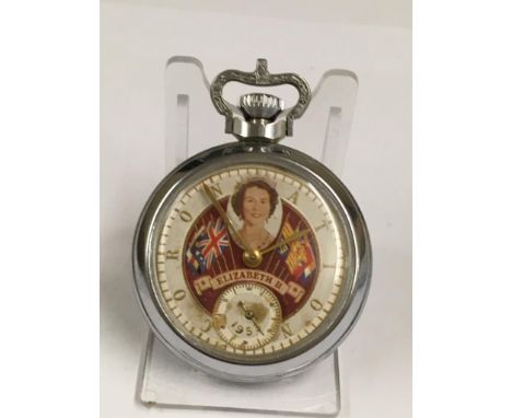 Rare vintage smiths queens coronation  pocket watch c1953 (working ) 