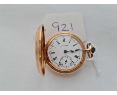 A LADIES 18CT GOLD FOB WATCH BY LONGINES WITH SECONDS SWEEP W/O 