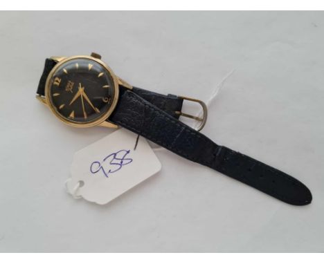A gents Nisus Jubile wrist watch with black face and seconds sweep w/o 