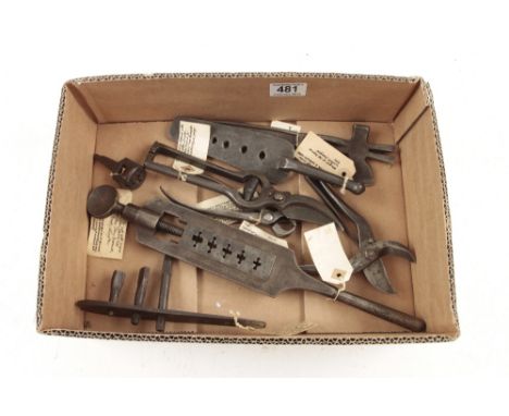 Three screw plates and five other tools G