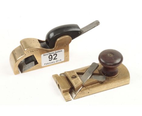 A brass bullnose plane and a L&R side rebate plane G