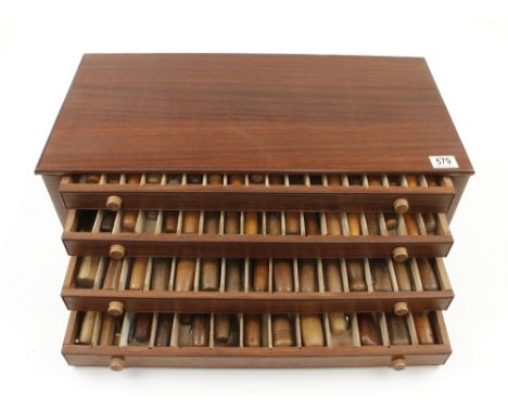 An original craftsman's kit of 136 carving tools in 4 drawer mahogany chest G to G+