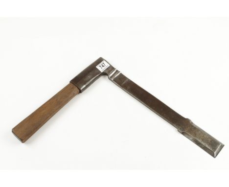 A 19c German morticing axe stamped HOMMEL 30 G+