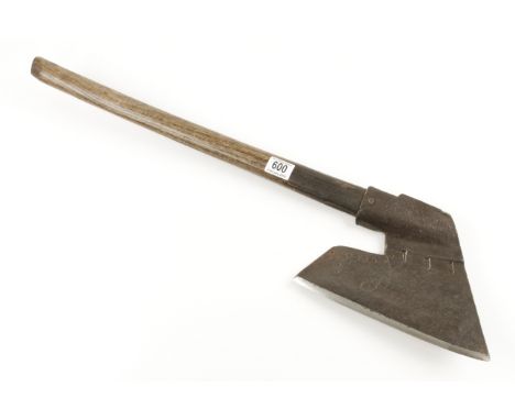 An early R/H side axe with 3 touch marks and other decoration, short crack at socket G