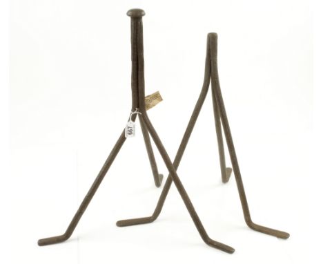 A pair of farriers tripods (see Blandford's "Country Craft Tools" p127) 24"h. G