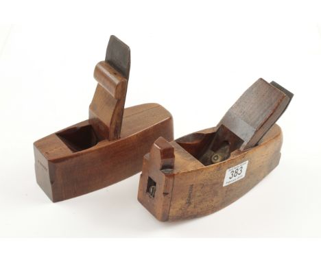 A beech compass smoother with boxwood nose adjuster and a toothing plane both unnamed G+
