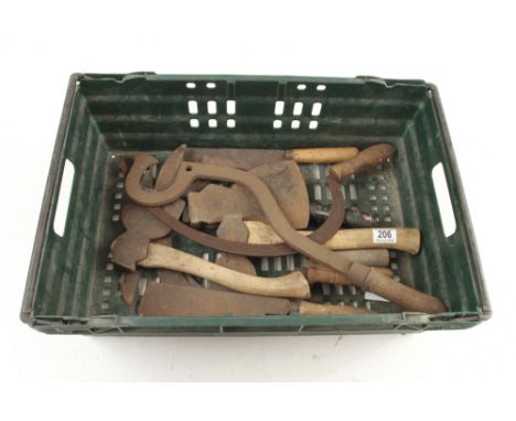 Ten various edge tools G-