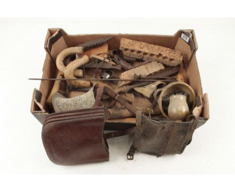 Two leather bags and other tools 