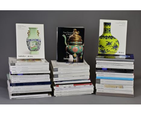 A LARGE COLLECTION OF SOTHEBY'S AND BONHAMS LONDON, HONG KONG &amp; NEW YORK ASIAN ART AUCTION CATALOGUES, FROM 1990-2021. In