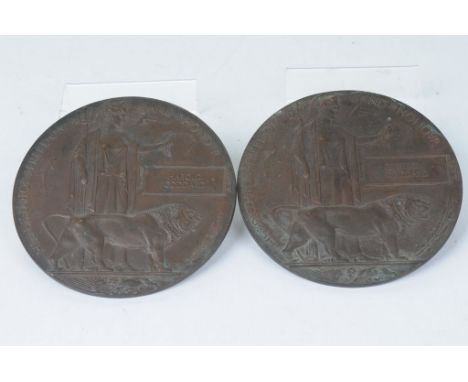 Two World War l Death Plaques, to two brothersFirst commemorating 241776 Private Ebenezer Goddard the first 4/ 8th Battalion 
