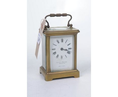 An late 19th Century/early 20th Century French repeating carriage clock, retailed by Ollivant & Botsford of ManchesterThe bra