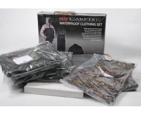 Assorted fishing and outdoor equipment To include 3 Compact rucksacks, a TF Gear chair/bag, 2 pairs of camouflage trousers an