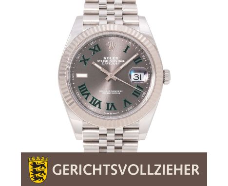 ROLEX Datejust 41 "Wimbledon" Ref. 126334 Herren Armbanduhr. Aktenzeichen: DRII 1517/23. Erstkauf 14.10.2020. Edelstahl/18K W