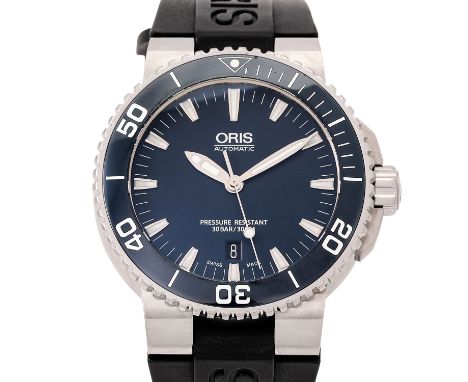 ORIS "Aquis Date" Herrenarmbanduhr. Ref. 01.733.7653.4155-07 826 01PEB aus 2013. Edelstahl. Automatikwerk Kaliber 733. Gute G