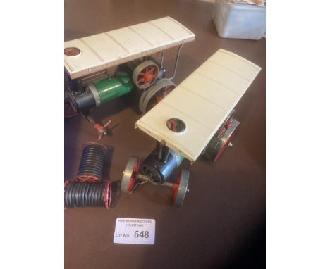 Diecast : Mamod steam engine x2 in box in decent condition (1 wheel missing on one of the models)
