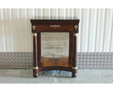 Good early 19th century Empire-style Continental mahogany ormolu mounted and black marble topped console table, the rectangul