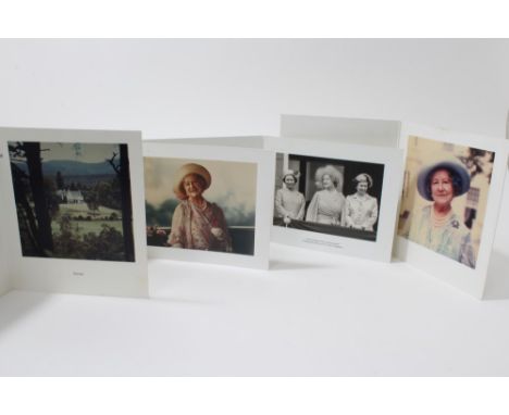 HM Queen Elizabeth The Queen Mother - four signed Christmas cards - 1980, 1981, 1982 and 1983 - with gilt embossed crown to c