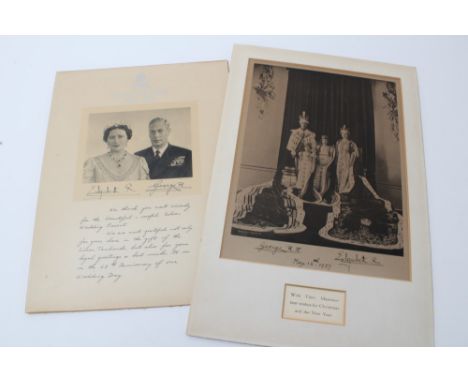 The Coronation of King George VI and Queen Elizabeth, May 12th 1937 - Coronation Day portrait photograph with printed signatu