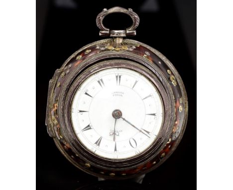 Victorian Turkish Market triple cased pocket watch with enamel dial, signed - Edward Prior, London, the verge movement with v