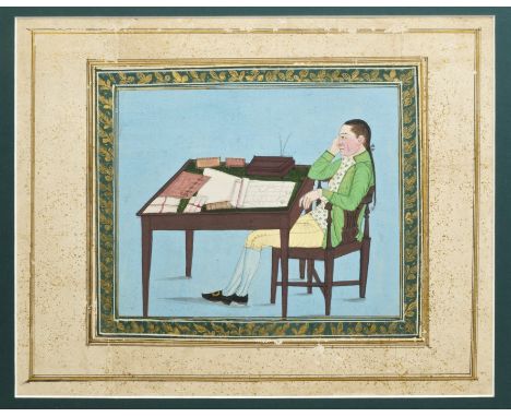 Indian School (circa 1800), gouache on paper - portrait of Jonathan Duncan (1756 - 1811), Governor of Bombay, depicted in pro