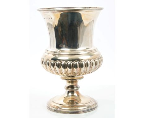 George III Scottish silver cup of campana form, with fluted decoration and knopped stem on circular pedestal foot (Edinburgh 