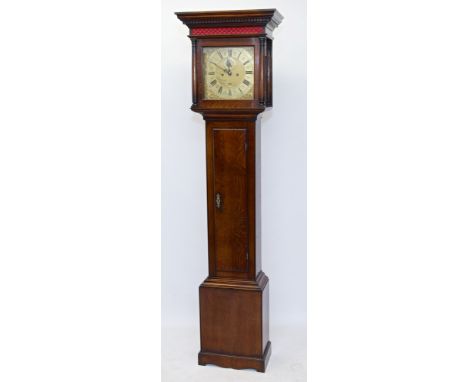 19th century eight day longcase clock, by Thomas Moore, Ipswich, with square brass dial, subsidiary seconds and date aperture