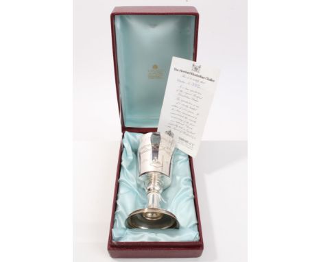 Contemporary limited edition silver chalice, a copy of the original Hertford Elizabethan chalice commissioned to commemorate 