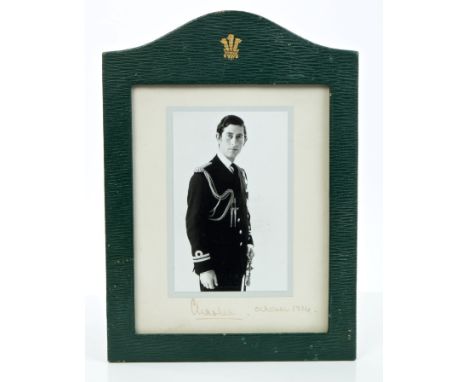 HRH The Prince of Wales - signed 1970s Royal Presentation portrait photograph of The Prince in Naval Officers uniform, signed