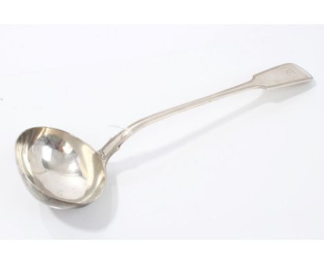 William IV silver fiddle and thread pattern soup ladle, by John, Henry and Charles Lias (London 1831).  Approximately 9ozs, a