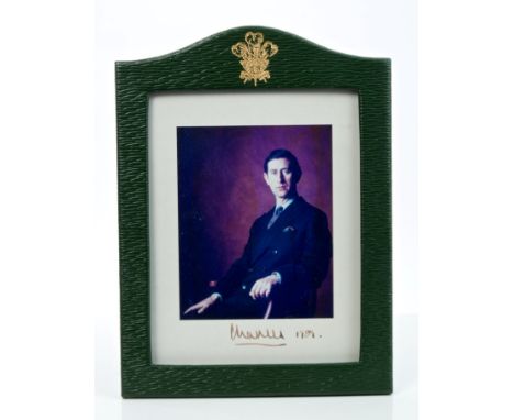 HRH Prince Charles Prince of Wales - signed presentation portrait photograph of The Prince wearing a blazer, signed in ink on