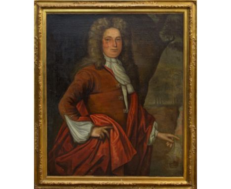 Follower of Sir Godfrey Kneller, late 17th / early 18th century oil on canvas - three-quarter length portrait of a distinguis
