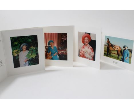 HM Queen Elizabeth The Queen Mother - four signed Christmas cards - 1992, 1993, 1994 and 1995 - with gilt embossed crown to c