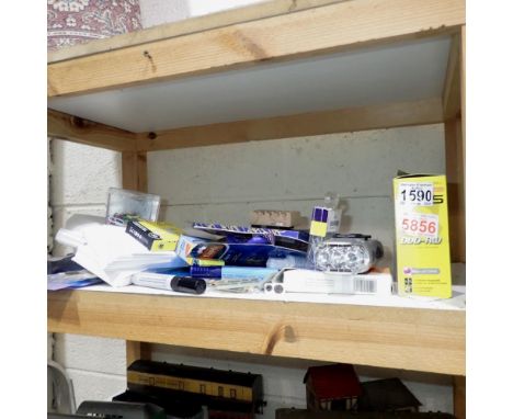 Shelf box of mixed stationery. Not available for in-house P&amp;P 