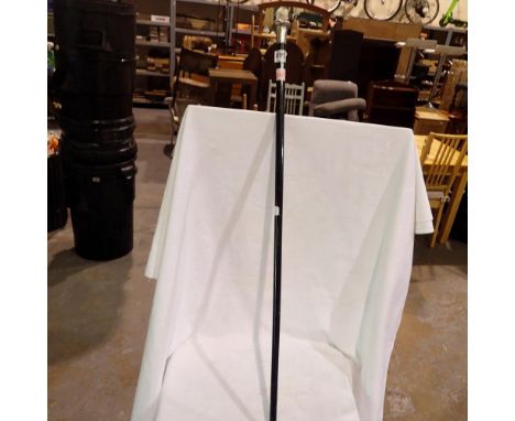Ebony walking stick with hallmarked silver top. Not available for in-house P&amp;P 