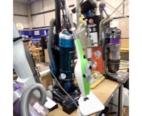 Breeze Evo Hoover upright vacuum cleaner and a steam cleaner. All electrical items in this lot have been PAT tested for safet
