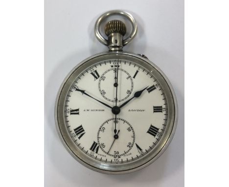 circa 1924, the signed white dial, 41mm diameter, with black Roman numerals, blued spade hands and lower centre seconds regis