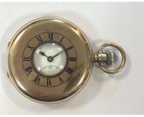 circa 1948, the front lid with blue enamel Roman numerals within a ring of blue enamel and above a blue enamel chapter ring, 