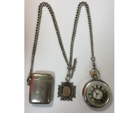 circa 1911, the front lid with blue enamel Roman numerals between an outer circle and in inner chemin de fer chapter ring, th