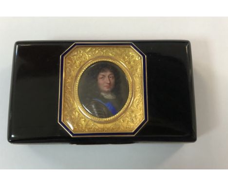 probably by Jean-Louis Leferre (active 1803-1822), the rectangular black tortoiseshell box with piano hinged friction fitting