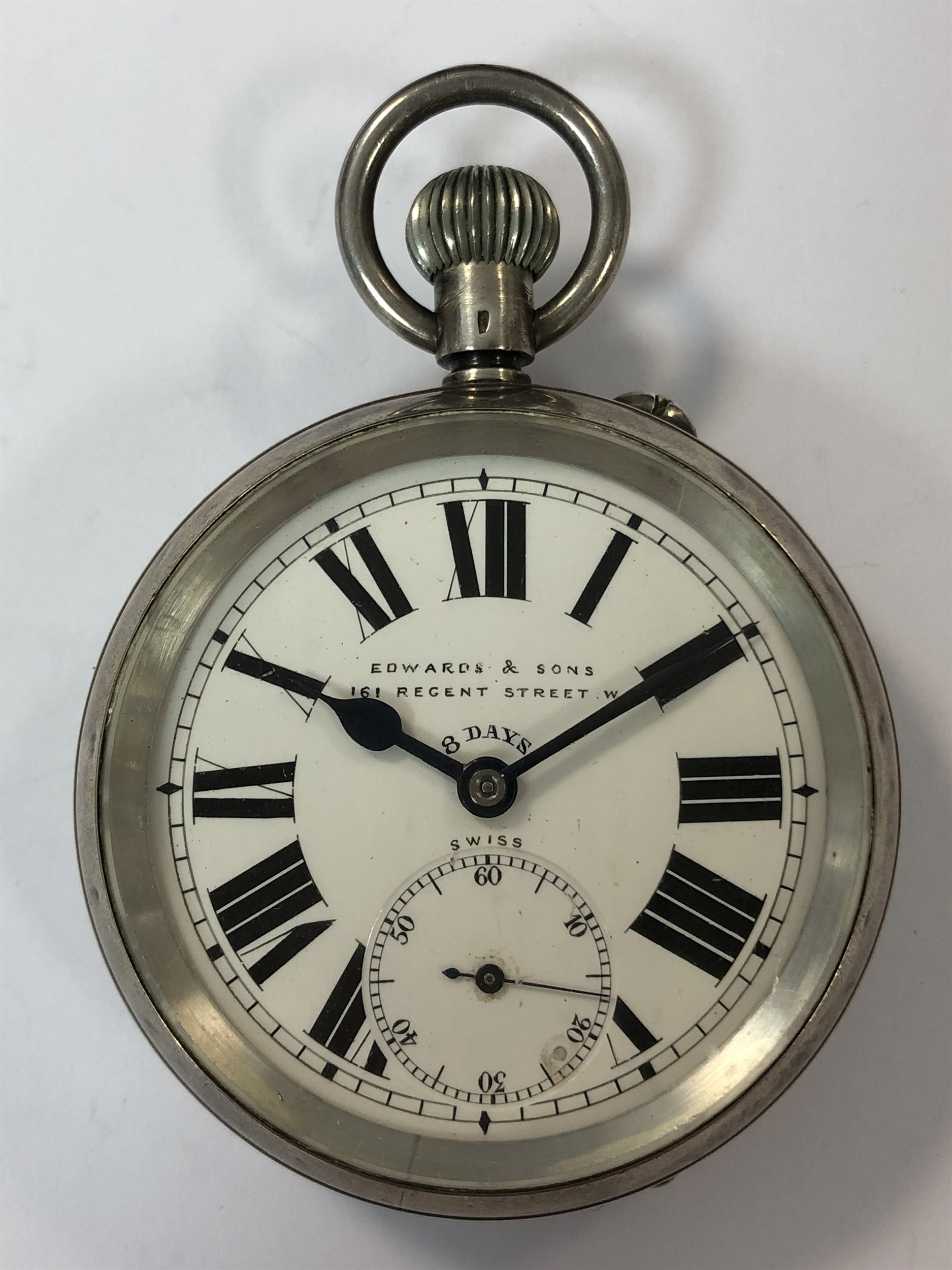 Edwards & Sons, London - An early 20th century Swiss silver 8 day open ...