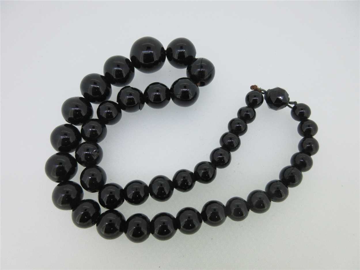 Two jet bead necklaces, in Cheffins Fine Art