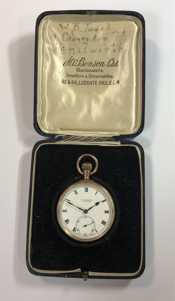 J.W. Benson - A George V 9ct gold open faced pocket watch in the ...