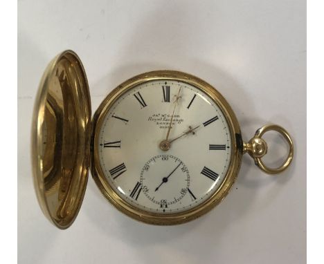 circa 1919, the signed white dial, 36mm diameter, with black Roman numerals, gold coloured fleur-de-lys hands, subsidiary sec