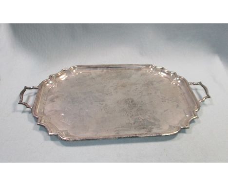 by the Goldsmiths' &amp; Silversmiths' Company, London 1917, of rectangular form with canted corners and of 'Chippendale' sty