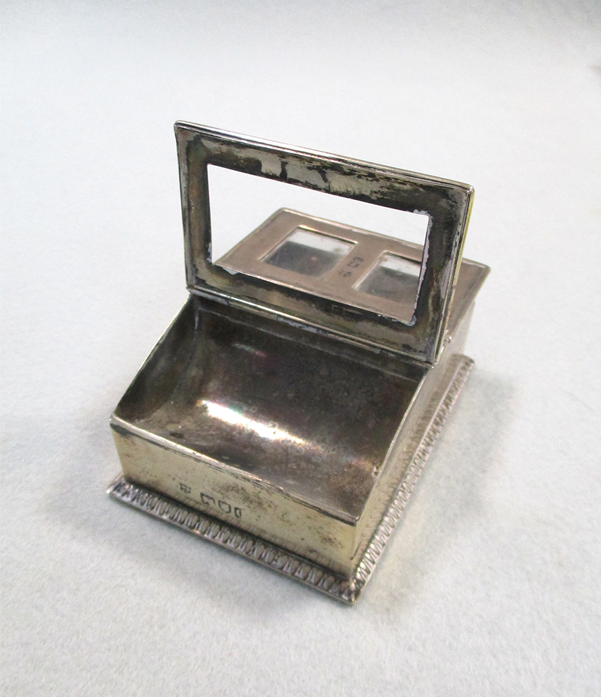 A Victorian silver novelty stamp dispenser, in Cheffins Fine Art
