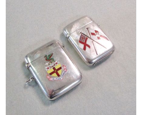 the first, by George Unite for Benzie of Cowes, Birmingham 1882, of rectangular form, with sprung hinged cover activated by a