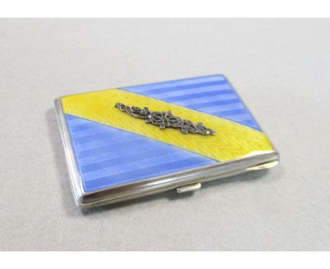 sponsor's mark F.B. Reynolds with London import marks for Sterling silver, 1930, of rectangular form, the piano hinged cover 